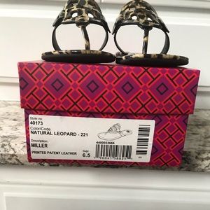 Tory Burch Natural Leopard Miller sandal